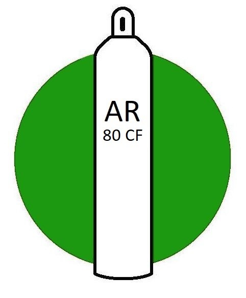 ULTRA PURE ARGON IN 80CF ALUMINUM CYLINDER