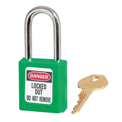 Zenex Thermoplastic Padlocks, 6/BX - GREEN