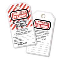 MASTER LOCK DO NOT OPERATE TAGS SPAN/ENG, LAMINATED - 12/PK