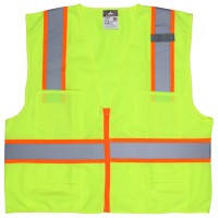 Class 2 surveyors vest, 3" orange/silver stripe