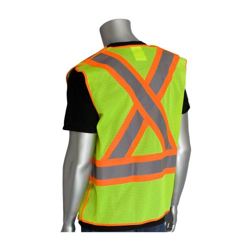 Mesh Vest ANSI Type R Class 2 and CAN/CSA Z96 Class 2 Two-Tone X-Back Breakaway , Hi-Vis Yellow - 3XLarge