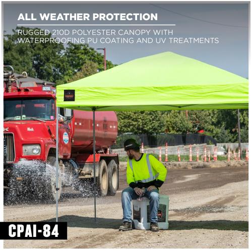 Shax 6001 Lightweight Pop-Up Tent - 10ft x 10ft - Lime - industrial safety gear from TPR Industrial
