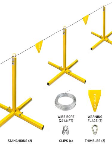 Frontline WLS16 Warning Line System - Stanchion + 24' Warning Line System