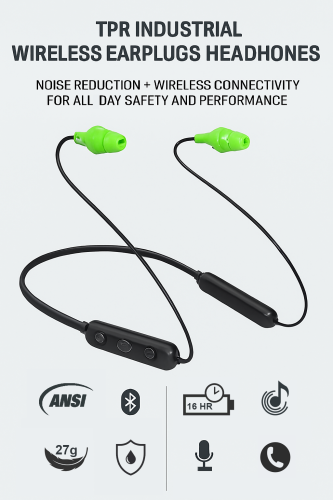 TPR Industrial Wireless Earplugs Headphones w/Bluetooth Connectivity