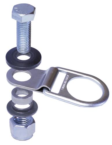Swivel-D Anchor 360-Degree with D-Ring and Stainless Steel Mounting Shackle. Permanent or Temporary