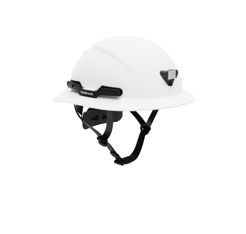 Hardknock Resolve Full Brim Safety Helmet, Type 2 Class G, Non-Vented W/Mining Bracket (105-3-100) - White