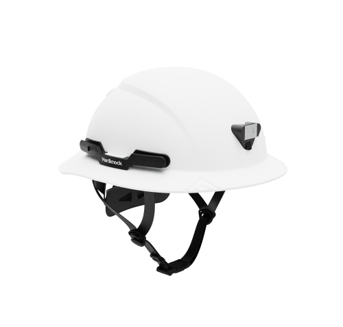 Hardknock Resolve Full Brim Safety Helmet, Type 2 Class C, Vented W/Mining Bracket (100-3-100) - White