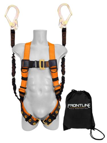 Frontline K100-62R Combat™ Compliance Kit - Harness, 6' Double Rebar Hook Leg Lanyard and Drawstring Bag