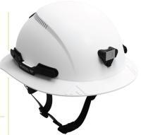 MAX Vented Full Brim Type 2 Helmet with Chinstrap and Headlamp Bracket - White