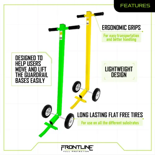 Frontline GUBDO Guardrail Base Lifting Dolly - industrial safety gear from TPR Industrial
