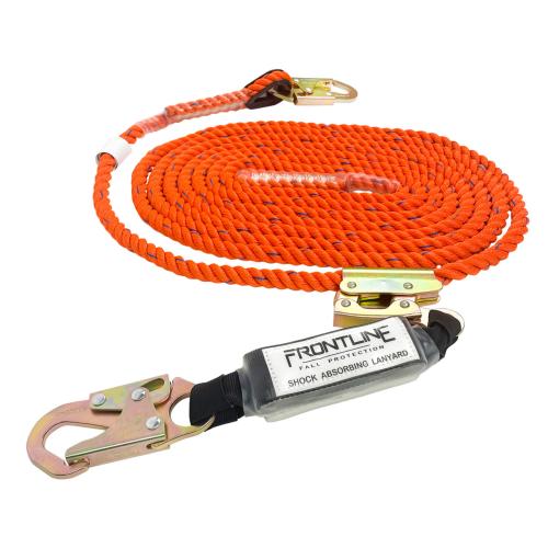 Frontline VLPR3L Premium Vertical Lifeline with Self-Tracking Manual Rope Grab and Shock Pack