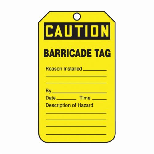 Accuform® TAB105CTP Safety Tag, 5-3/4 in H x 3-1/4 in W, Black/Yellow ...