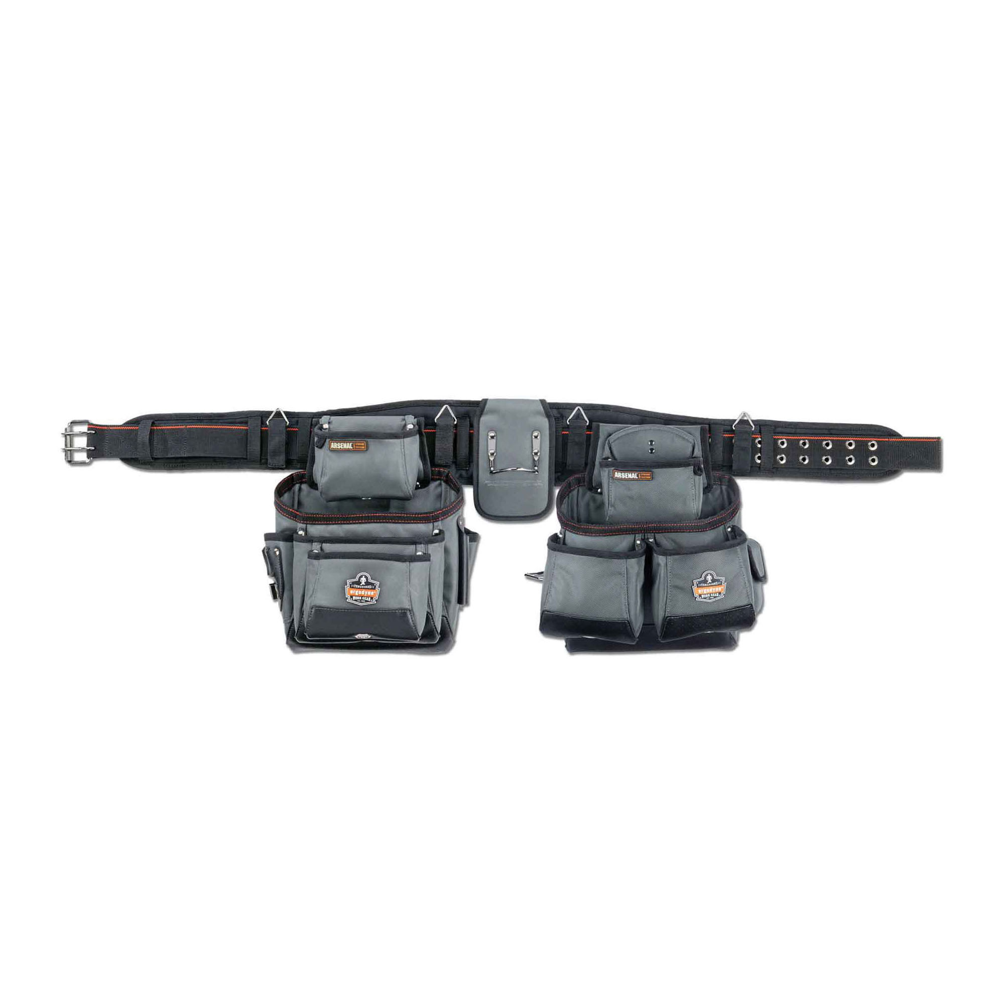 Arsenal 13601 5500 Large Synthetic Tool Rig, 28 Pockets, 1680D Ballistic Polyester, Gray