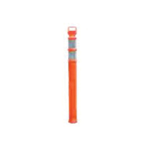 Cortina EZ-Grab 03-747 Flared Portable Delineator Post, 4-1/2 in Dia Orange Polyethylene Post, 2 Stripes