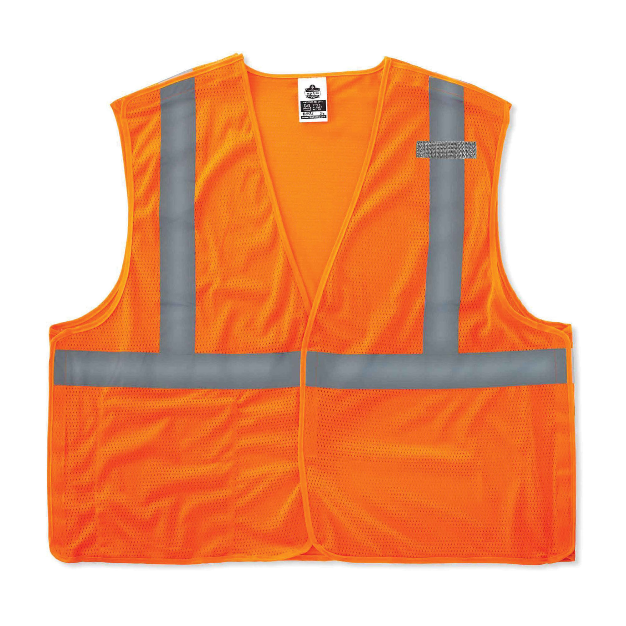 GloWear® 21061 8215BA Econo Breakaway Vest, Polyester Mesh, Hook and Loop Closure, 1 Pockets, ANSI Class: Class 2, ANSI 107 Type R
