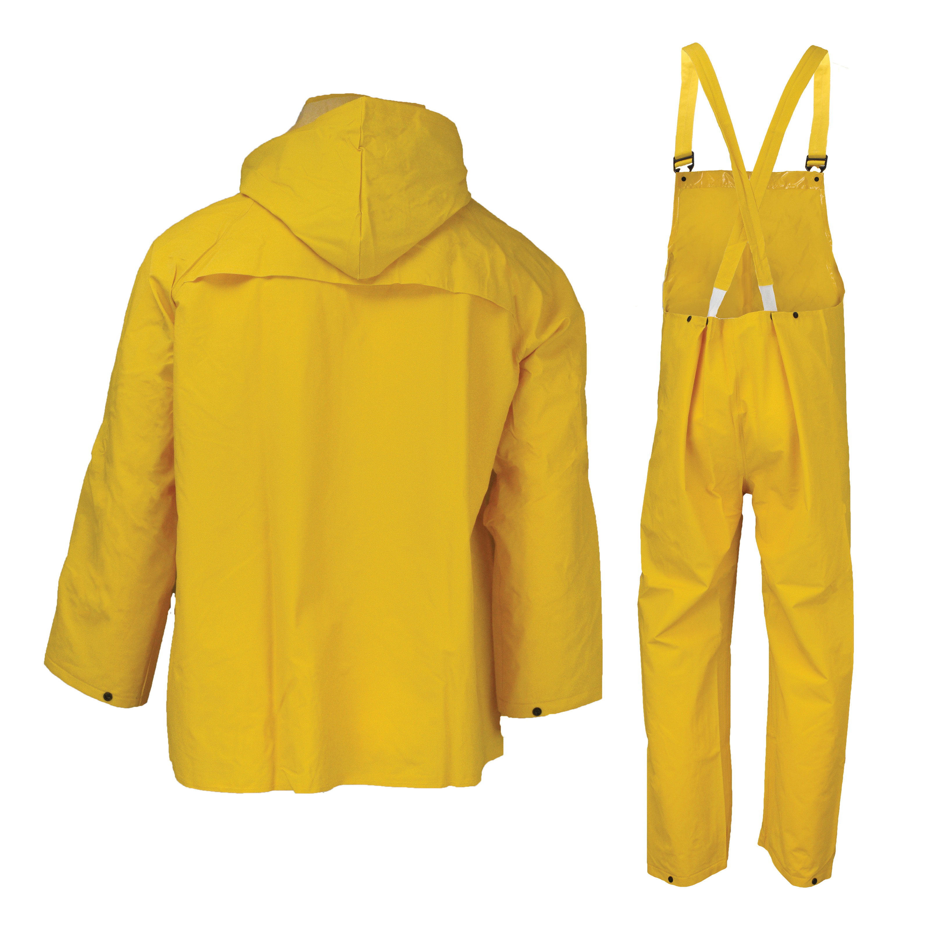 SUIT RAIN 2XL YEL POLYEST/PVC DETACHABLE