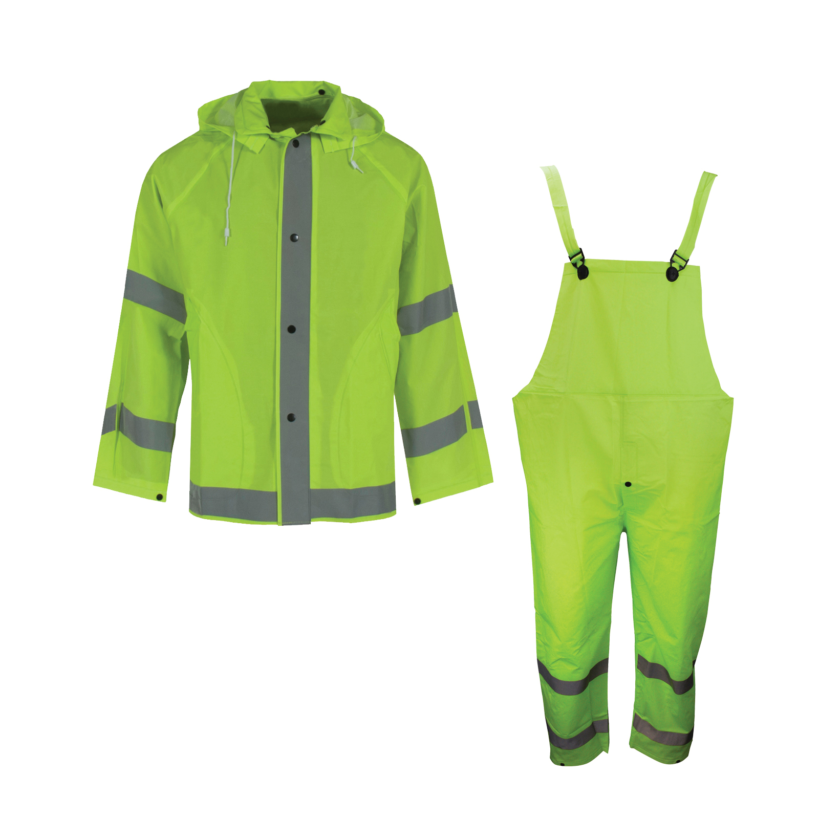SUIT RAIN L HI-VIZ LIME DETACHABLE 35MM