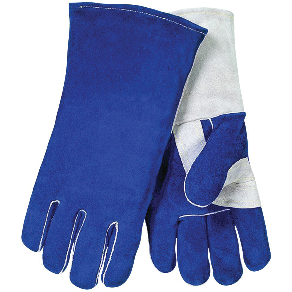 Tillman™ 1020L Welding Gloves, L, Shoulder Split Cowhide, Blue, Cotton/Foam Lining, 14 in L
