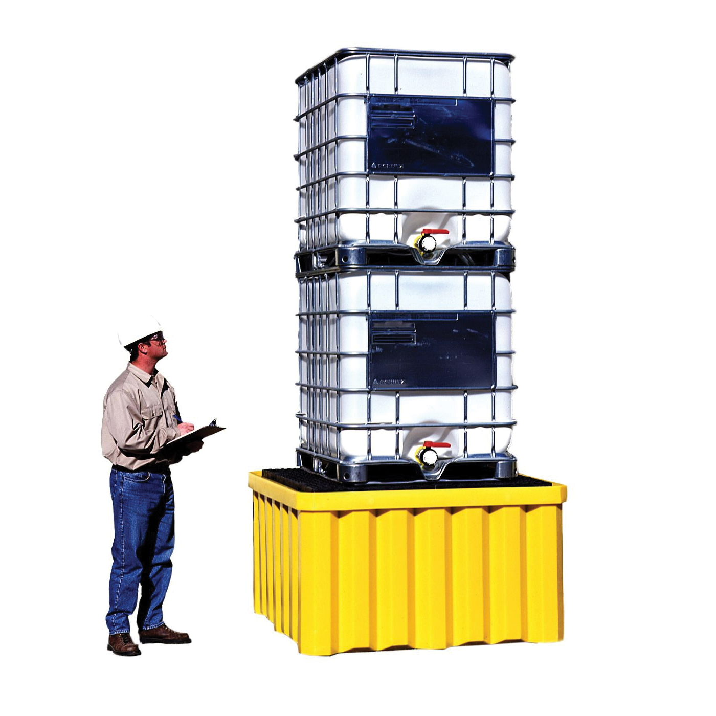 Containment Color Id UltraTech 1058 Ultra-IBC Spill Pallet® Spill Pallet With Drain, 2 Drums ...