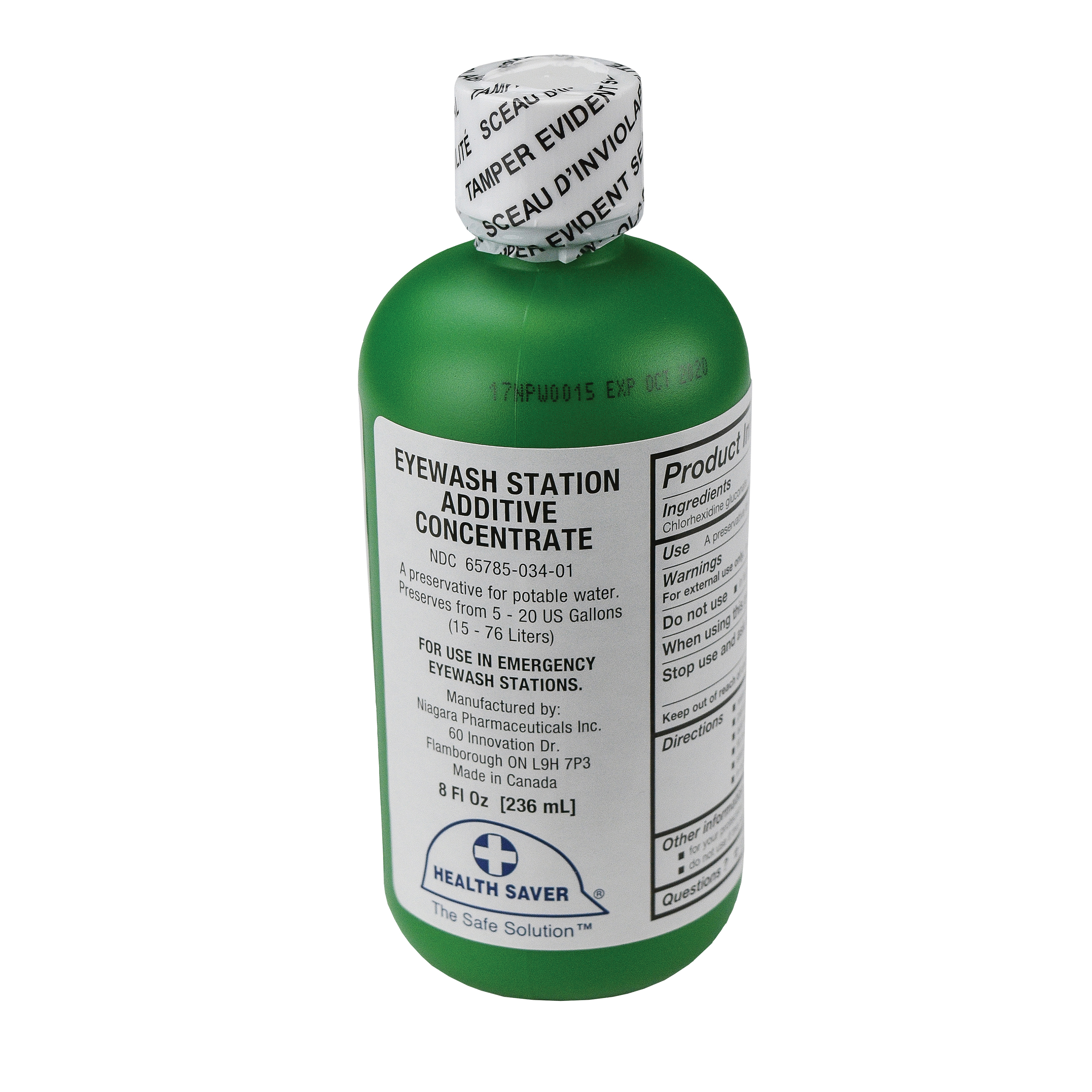 VisionAid™ 01200ST Concentrated Additive, 8 oz, For Use With VisionAid™ 16 ga Emergency Eyewash Tank, ANSI Z358.1