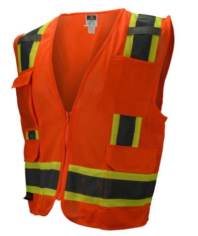 Two Tone Surveyor Type R Class 2 All Mesh Orange Safety Vest