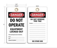 VINYL LOCK-OUT TAG W/GROMMET