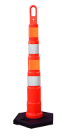 Looper-Cone w/ 16 lb. base & (1) 4" & (1) 6" white reflective collar