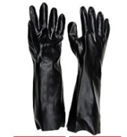 Single-dipped PVC gloves w/ 18" gauntlet
