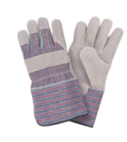 Shoulder split leather palm gloves w/ 4" rubberized gauntlet cuff, XL