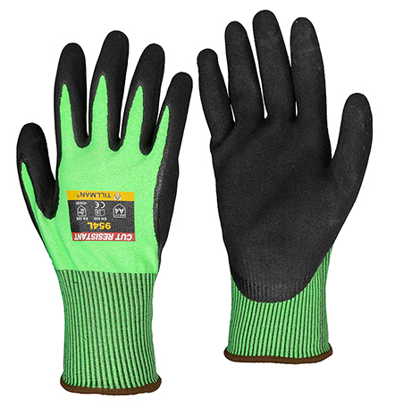 CUT RESISTANT GLOVE, SANDY NITRILE GRIP CUT LEVEL 4