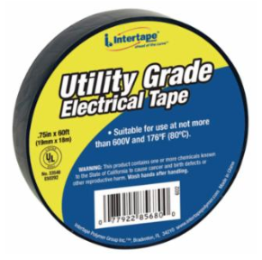 UT-602 3/4"X60' 7-MIL ELECTRICAL  TAPE BLACK-