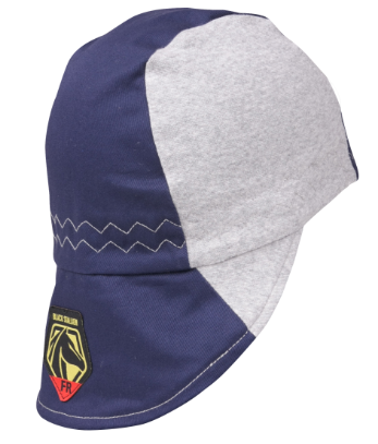 FR COTTON WELDING CAP W/ HIDDEN BILL EXTENSION NAVY/GRAY (PKG 6)