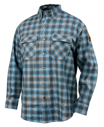 FR COTTON WORK SHIRT GRAY PLAID (2XL)