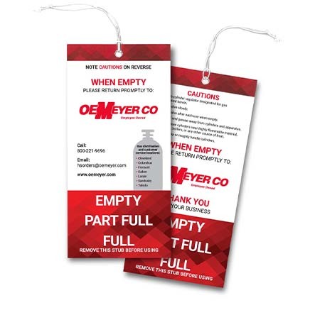 Cylinder Content Status Tags  (Package of 25)