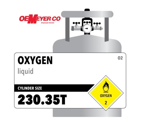 Oxygen, 230.35T, 6,244 C/F, Low Pressure Steel (LPS), CGA 540-Liquid Cylinder