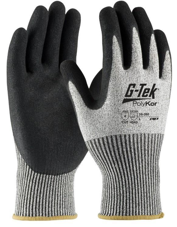 Seamless Knit PolyKor® Blended with Double-Dipped Nitrile Coated MicroSurface Grip on Palm & Fingers, Salt & Pepper, 2XL