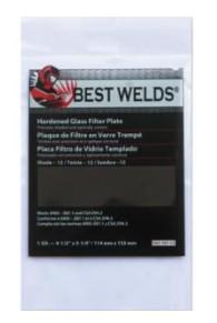 Glass Filter Plate, Shade 12, 4-1/2 in x 5-1/4 in, Green