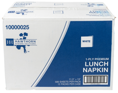 Hawthorn Premium Lunch Napkin 1-Ply, White, 11.3" x 13", 6000/CS