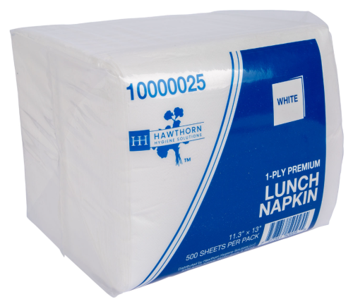 Hawthorn Premium Lunch Napkin 1-Ply, White, 11.3" x 13", 1/PK/500