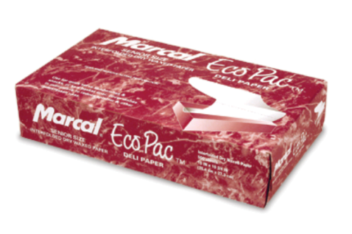 Marcal® EcoPac™ Jumbo Interfolded Dry Wax Deli Paper, White, 15" x 10.75"
