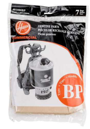 Hoover 401000BP Type BP Vacuum Bag for Backpack Canister Vacuums - 7/Pack