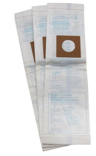 Hoover 4010100A Type A Allergen Vacuum Bag for Upright Vacuums - 3/Pack