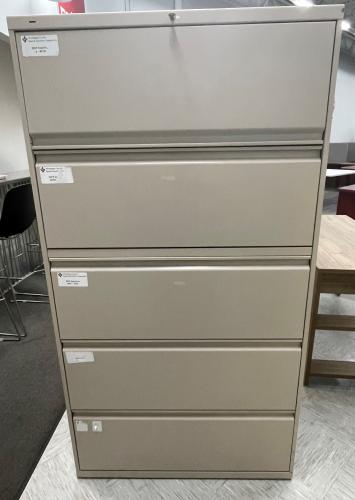 Used 5-Drawer File Cabinet 36x19x67 Locking with Key $200.00 SALE
