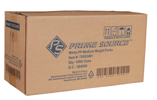 Prime Source® Polypropylene Fork, White, Medium Weight, 1/CS/1000