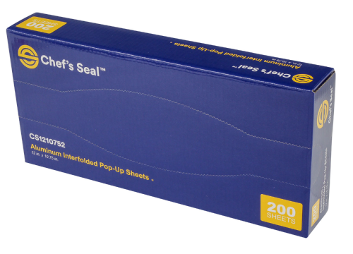Chef's Seal™ Aluminum Foil Pop-Up, Silver, 12" x 10.75"