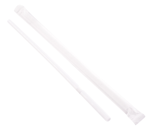 Jovials™ Jumbo Paper Wrapped Flex Straw, White, 7.75"