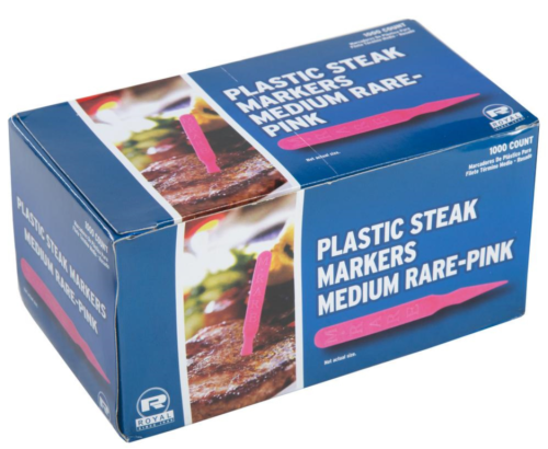 2.75" Pink Plastic Medium Rare Steak Marker