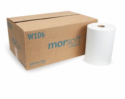 Morcon 10" Hardwound Roll Towel White 1-Ply 2" Core 800' 6 / cs