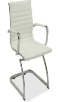 Lorell Modern Guest Chairs - Bonded Leather Seat Material - Bonded Leather Back Material - Mid Back - Cantilever Base - White - Leather $150.00