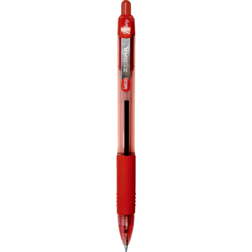 Zebra Z-Grip Retractable Ballpoint Pens - 1 mm (0.04") Medium Pen Point - Retractable - Red Ink - Clear, Red Barrel - 1 / Each